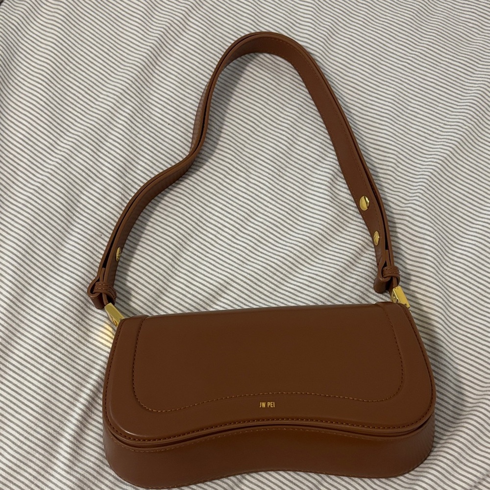 JW PEI Brown Shoulder Bag with Golf Details